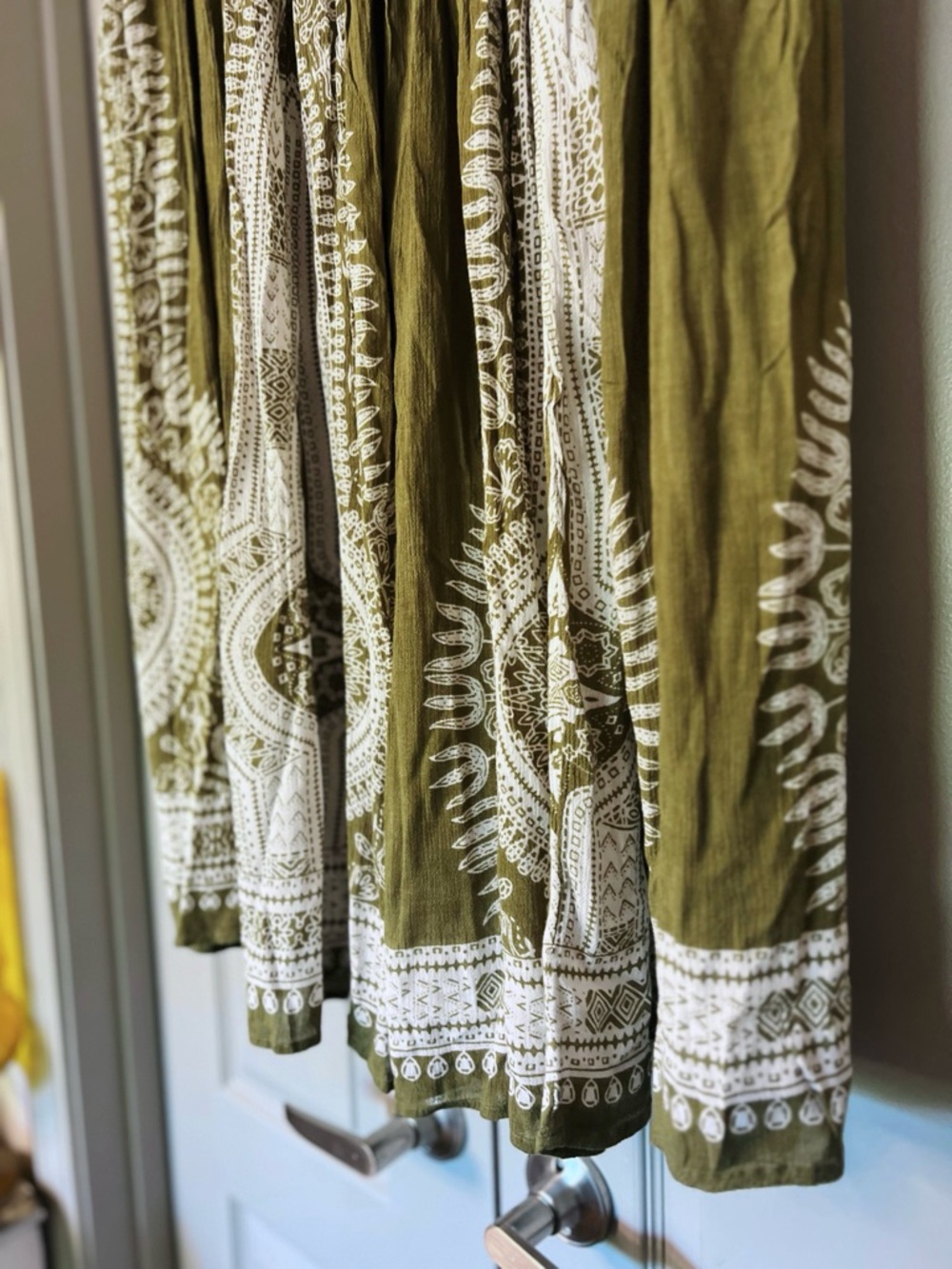 Philosophy Olive Boho Maxi Skirt | Size Large | Rayon Festival Skirt - Picture 3 of 8